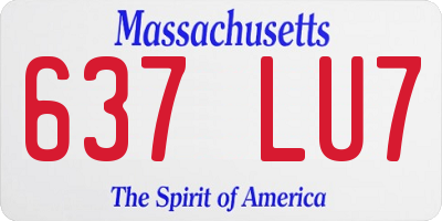 MA license plate 637LU7
