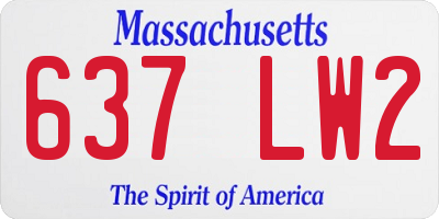 MA license plate 637LW2