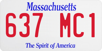 MA license plate 637MC1