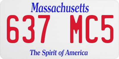 MA license plate 637MC5