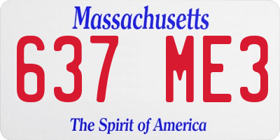 MA license plate 637ME3