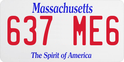 MA license plate 637ME6