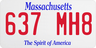 MA license plate 637MH8