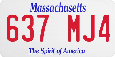 MA license plate 637MJ4