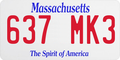 MA license plate 637MK3