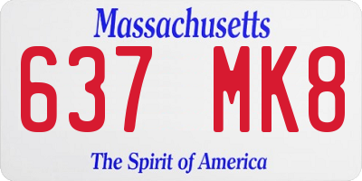 MA license plate 637MK8