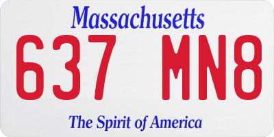 MA license plate 637MN8