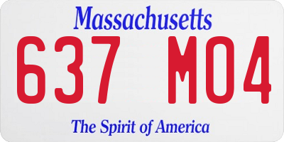 MA license plate 637MO4