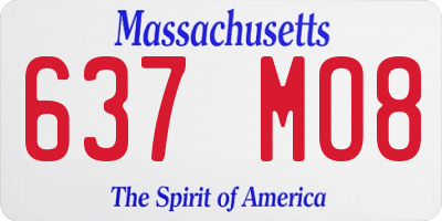 MA license plate 637MO8