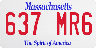 MA license plate 637MR6
