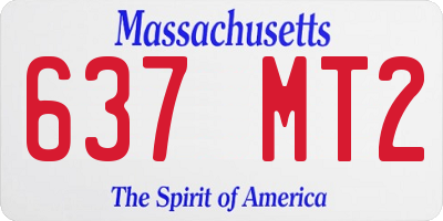MA license plate 637MT2