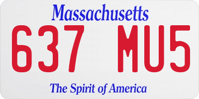 MA license plate 637MU5