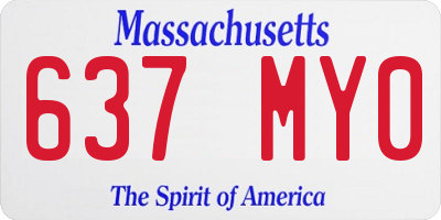 MA license plate 637MY0