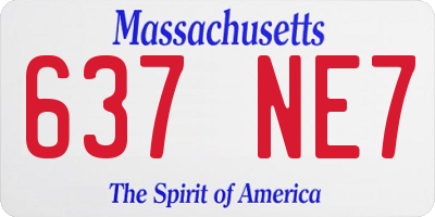 MA license plate 637NE7