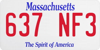 MA license plate 637NF3