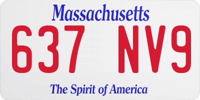 MA license plate 637NV9