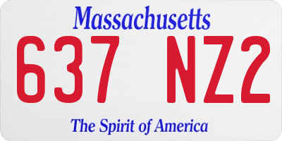 MA license plate 637NZ2