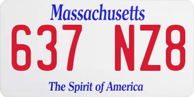 MA license plate 637NZ8