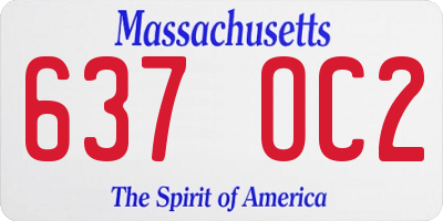 MA license plate 637OC2