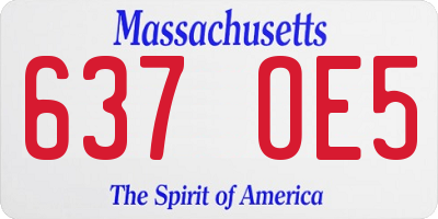 MA license plate 637OE5