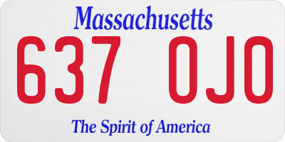 MA license plate 637OJ0