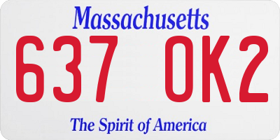 MA license plate 637OK2
