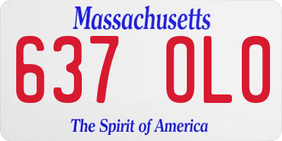 MA license plate 637OL0