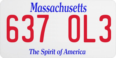MA license plate 637OL3
