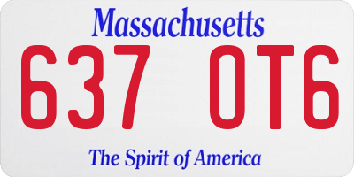 MA license plate 637OT6