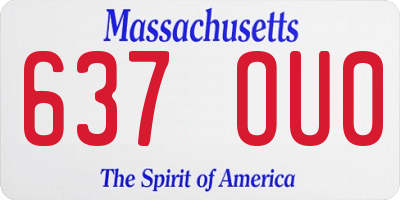 MA license plate 637OU0