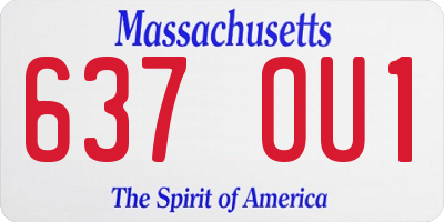MA license plate 637OU1
