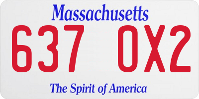 MA license plate 637OX2