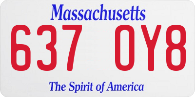 MA license plate 637OY8