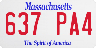 MA license plate 637PA4