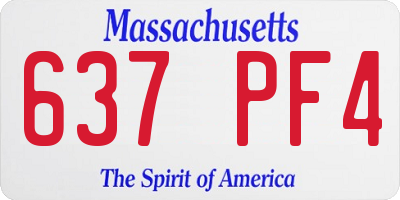 MA license plate 637PF4