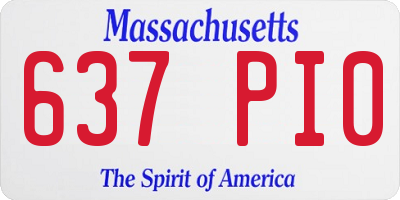 MA license plate 637PI0