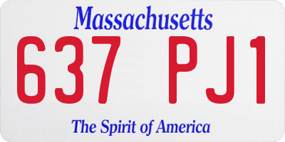 MA license plate 637PJ1