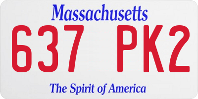 MA license plate 637PK2