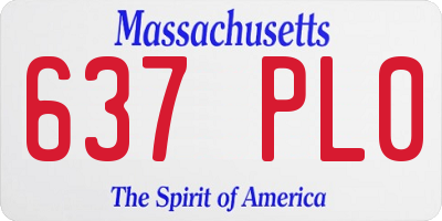 MA license plate 637PL0