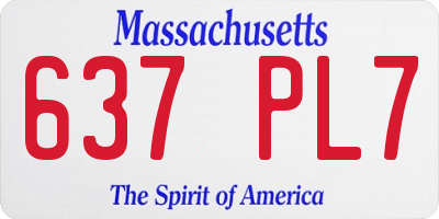 MA license plate 637PL7