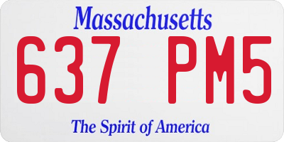 MA license plate 637PM5