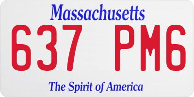 MA license plate 637PM6
