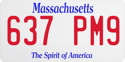 MA license plate 637PM9