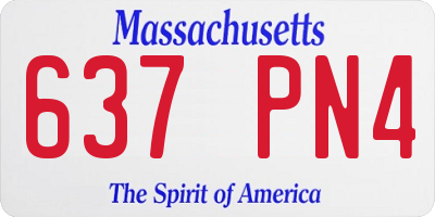 MA license plate 637PN4