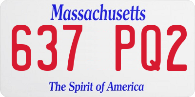 MA license plate 637PQ2