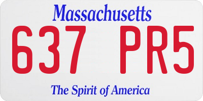 MA license plate 637PR5