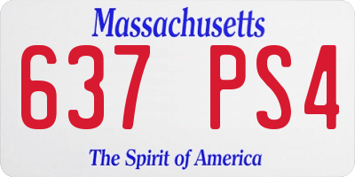 MA license plate 637PS4