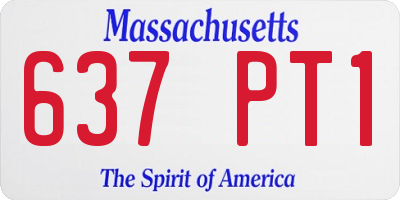MA license plate 637PT1