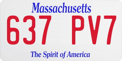 MA license plate 637PV7