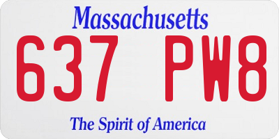 MA license plate 637PW8